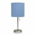 Diamond Sparkle Stick Lamp with USB charging port and Fabric Shade, Blue DI2750834